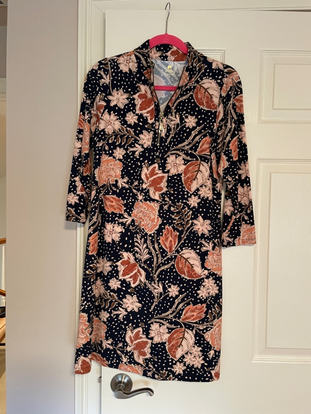 NWOT Spartina dress in great black and peach colors